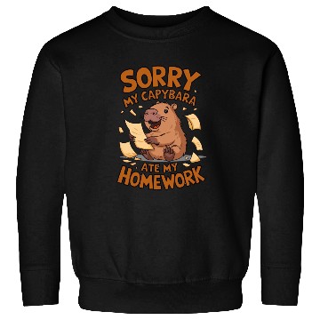 Discover Sorry my capybara ate my homework Sweatshirts