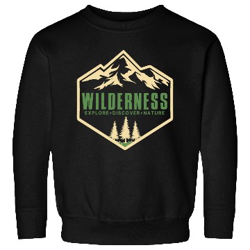 Discover Wilderness Artwork simple design mountain days Sweatshirts