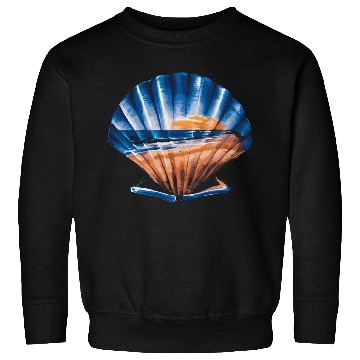 Discover Seashell Beach Scene Serene Ocean Landscape Sweatshirts