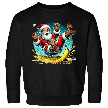 Discover Christmas Chaos: Santa’s Banana Slip Sweatshirts