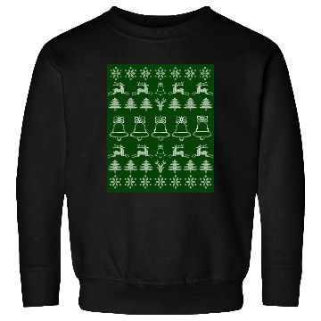 Discover Christmas Cheer Ugly Sweater Pattern on Green Sweatshirts