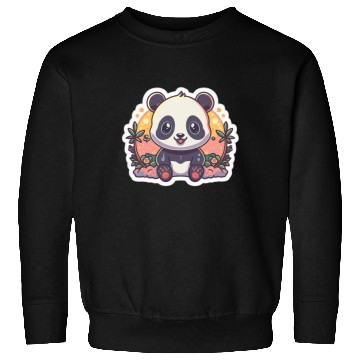 Discover Cute Panda Fantasy Illustration Minimalist Panda Sweatshirts