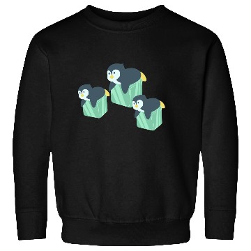 Discover "Adorable Penguin Family on Ice Cubes" Sweatshirts