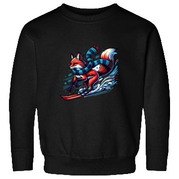Discover Fox Skiing Adventure in Winter Wonderland Sweatshirts