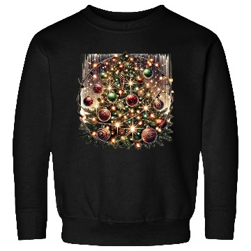 Discover Sparkling Christmas Lights on Pine Tree Sweatshirts