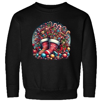 Discover Overflowing Christmas Stockings of Joy Sweatshirts