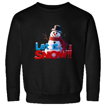 Discover Let It Snow! Festive Cartoon Snowman Winter Design Sweatshirts