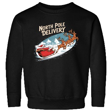 Discover North Pole Delivery with Santa and Reindeer Sweatshirts