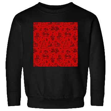 Discover Christmas Icons on a Red Background Sweatshirts