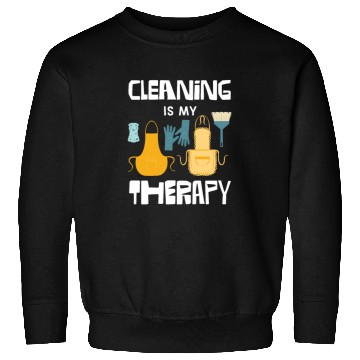 Discover Cleaning Is My Therapy Fun Graphic for Cleaners Sweatshirts