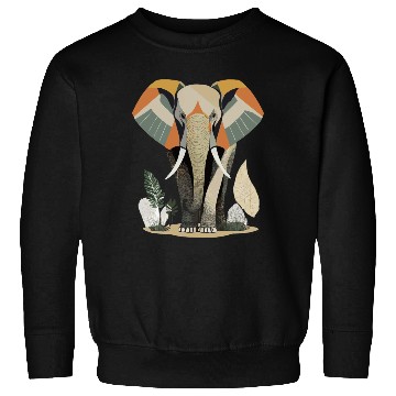 Discover Geometric Elephant Nature Scene Sweatshirts