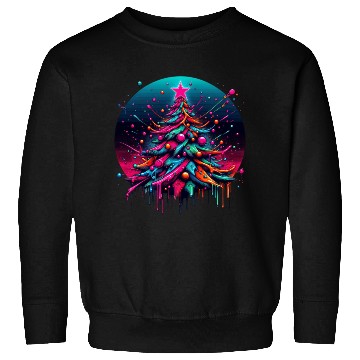 Discover Neon Graffiti Christmas Tree with Bold Spray Paint Sweatshirts