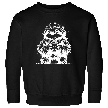 Discover Sloth With Coffee Mug Pencil Drawing Sweatshirts