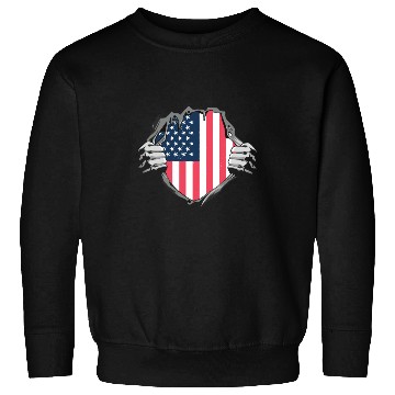 Discover Bold American Flag Inside Design Sweatshirts