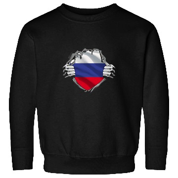Discover Russian Flag Breaking Through Design Sweatshirts