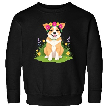 Discover Flower Crown Corgi Sweatshirts