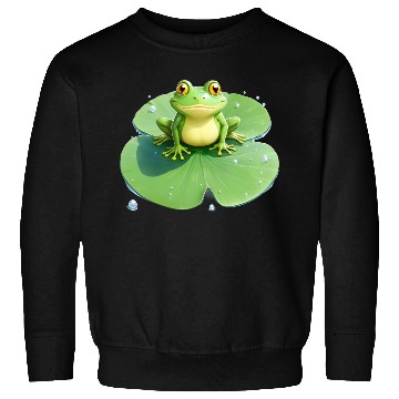 Discover Cheerful Frog on Lily Pad Sweatshirts