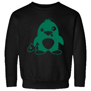 Discover Funny Penguin Caught Fish Crazy Stupid Weird Face Sweatshirts