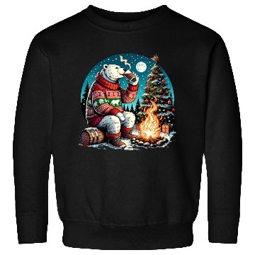 Discover Cozy Christmas Polar Bear: Eggnog & Fireside Cheer Sweatshirts