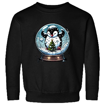 Discover Penguin in a Snow Globe: Christmas Storm & Cheer Sweatshirts