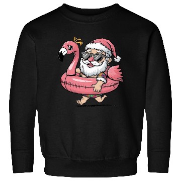 Discover Summer Santa Claus with Flamingo Float Sweatshirts