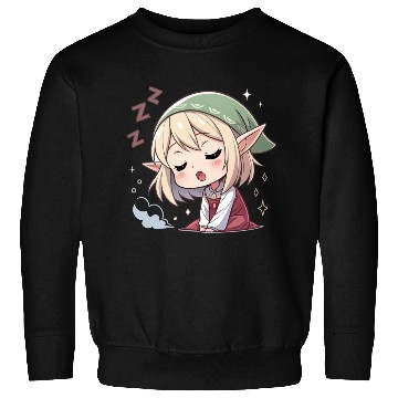 Discover Sleepy Sprite: Cute Elf Napping So Lovingly Sweatshirts