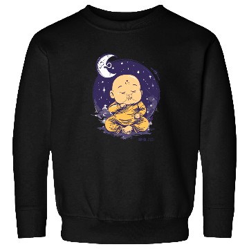 Discover Sleepy Baby Buddha with Moon and Stars Sweatshirts