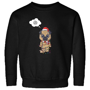 Discover Festive Pug in Holiday Lights Sweatshirts