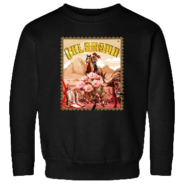 Discover Oklahoma Cowgirl Stamp Sweatshirts