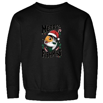Discover "Merry Fishmas Sweatshirts - Funny Christmas Fish