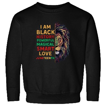 Discover I'm black History powerful African Lion Juneteenth Sweatshirts
