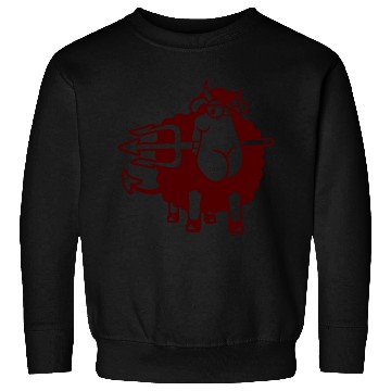 Discover Sheep Devil Satan Hell Evil Trident Horns Cool Fun Sweatshirts