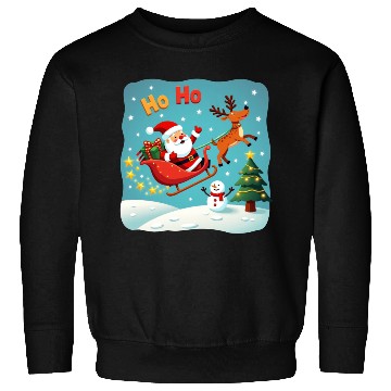 Discover Santa Clause waving " HO-HO" Sweatshirts