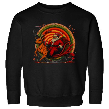Discover Vintage Santa Claus Riding Deer Sweatshirts