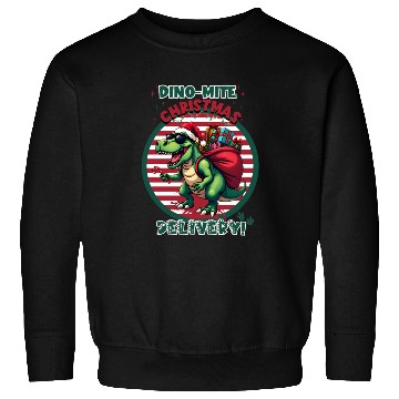 Discover Festive Dino Delivery Sweatshirts