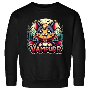 Discover Cute Vampire Cat Halloween Design Sweatshirts