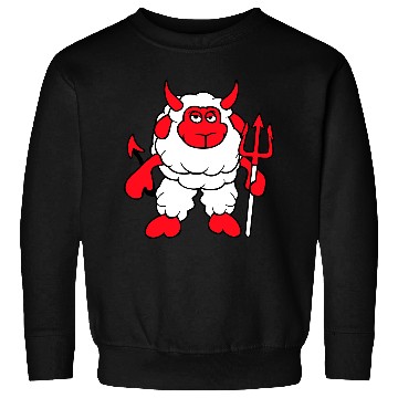 Discover Sheep Devil Satan Hell Evil Trident Horns Cool Fun Sweatshirts
