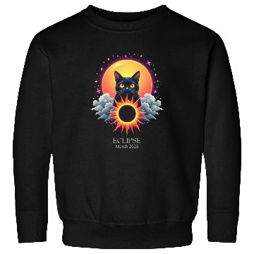 Discover Solar Eclipse March 2025 Cat Lover Astronomy 03.25 Sweatshirts