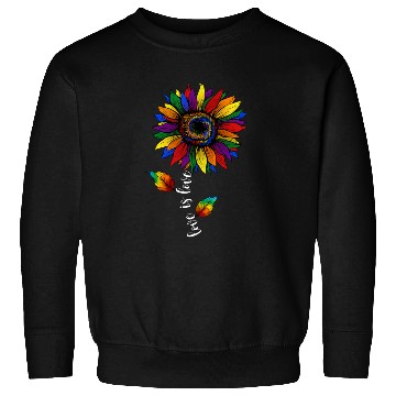 Discover Rainbow Sunflower Love Is Love LGBT Pride Sweatshirts