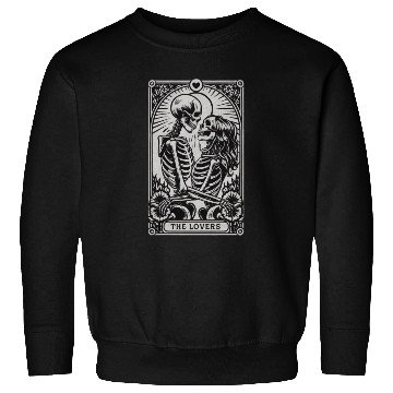 Discover Vintage Gothic Skeleton Couple Tarot Card with Sweatshirts