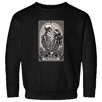 Discover Vintage Gothic Skeleton Couple Tarot Card Sweatshirts