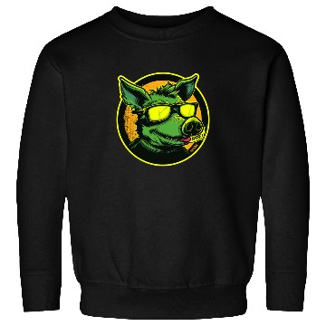 Discover Green Cool Pig "Everything Sucks" Sweatshirts