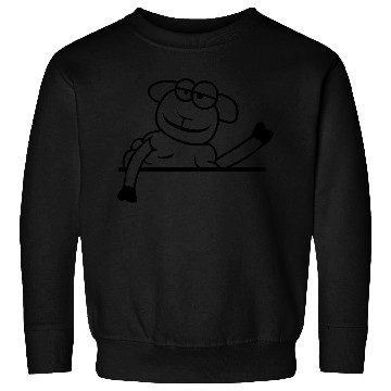 Discover Sheep Waving Behind Wall Fence Sign Cool Smile Fun Sweatshirts