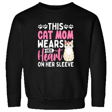 Discover This cat Mom Wears Her Heart on Her Sleeve Sweatshirts