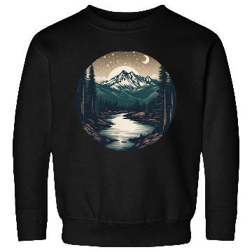 Discover Nighttime Serenity: Mountains and River Under the Sweatshirts