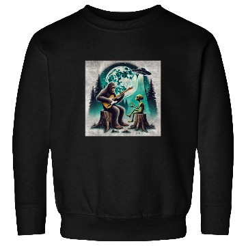 Discover Alien Bigfoot Guitar Sasquatch Present For Kids Sweatshirts