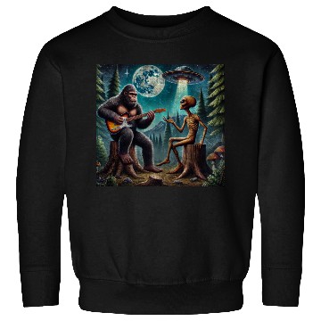Discover Alien Bigfoot Guitar Sasquatch Present For Kids Sweatshirts