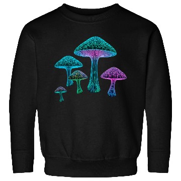 Discover Psychedelic Neon Fungi Glow Sweatshirts