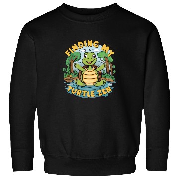 Discover Finding My Turtle Zen Cute Meditation Relaxation Sweatshirts