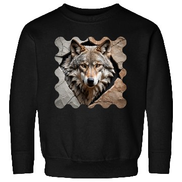 Discover Wolf Emerging Through Stone Sweatshirts